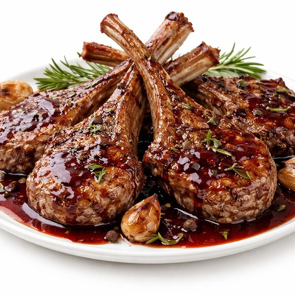 צלעות טלה ברוטב יין אדום